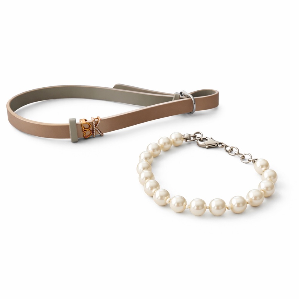 White and Gray Pearl Bracelet with Silver Clasp